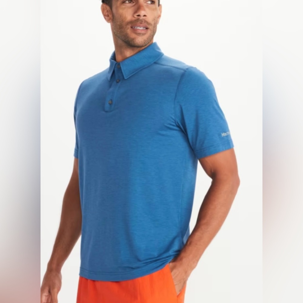 Marmot Wallace Short Sleeve Polo Shirt. Men’s Medium.‎ Blue.